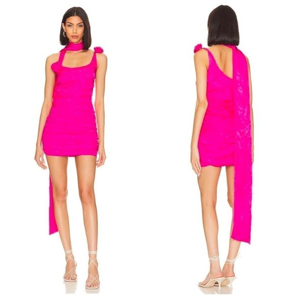 🍋 For Love & Lemons Deliza Hot Pink
Mini Dress Size XL NWT $229 - Picture 2 of 5